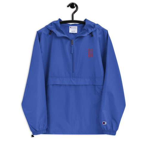 Soccer &God Vertical Crimson Embroidered Champion Packable Jacket